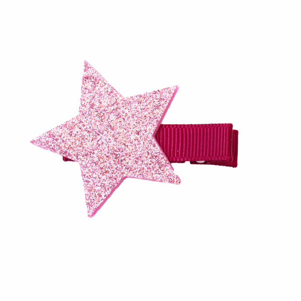 barrette fille etoile rose paillettes
