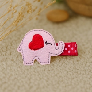 Barrette Eléphant rose