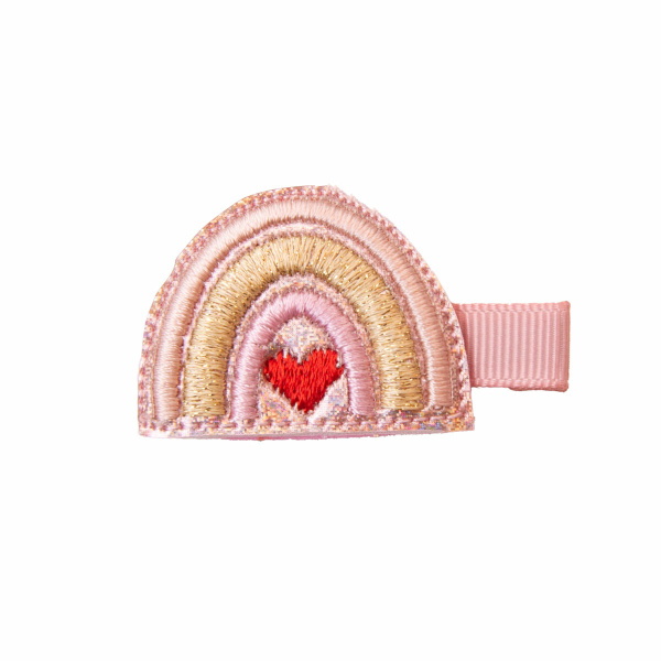 BArrette enfant arc en ciel coeur