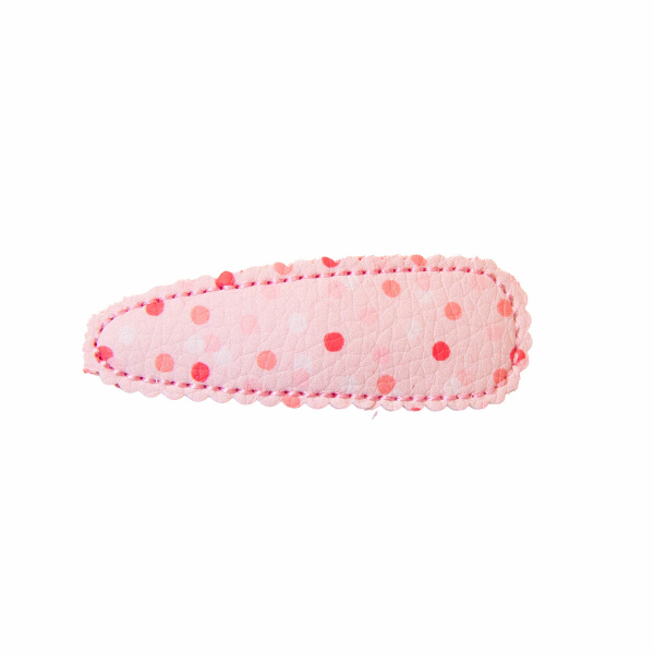 Barrette cheveux clic clac rose à pois