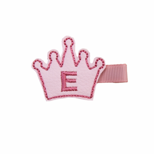 Barrette cheveux monogramme couronne