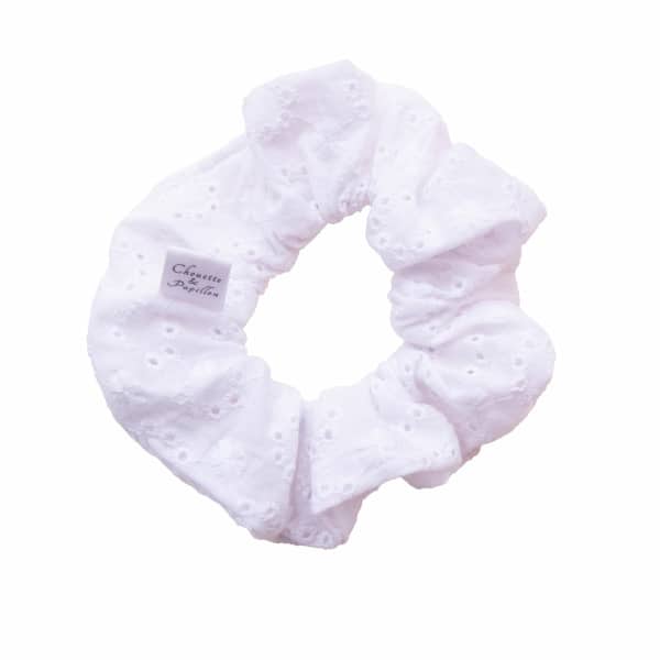 chouchou femme broderie anglaise