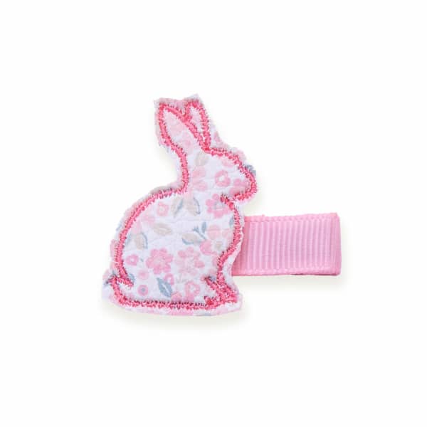 barrette bebe fille lapin fleuri rose