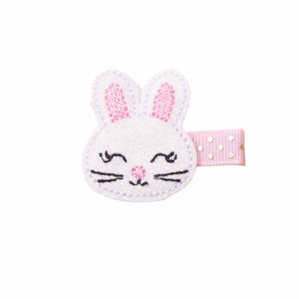 Barrette fille lapin blanc paillettes
