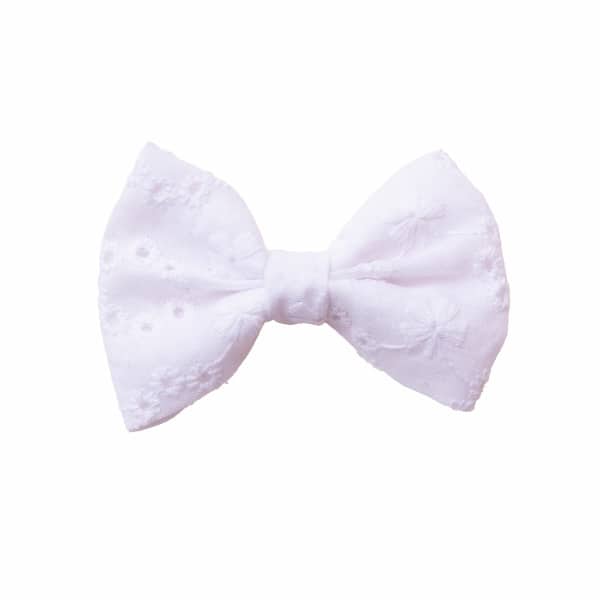 barrette noeud broderie anglaise