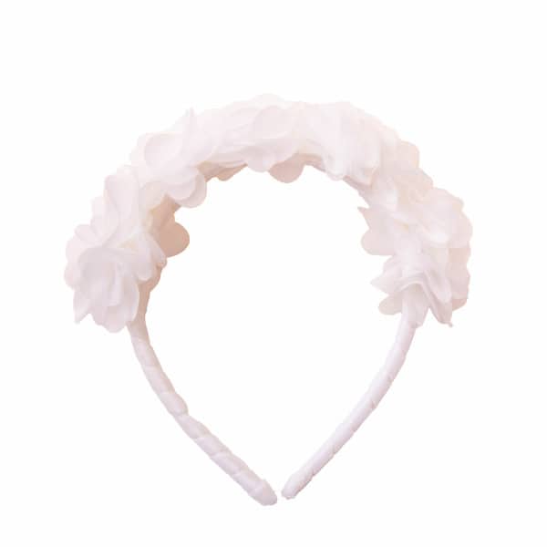 serre tete fille fleurs blanches ceremonies