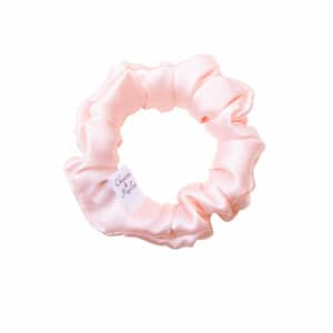 Chouchou cheveux soie rose pâle