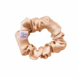 Chouchou cheveux soie beige