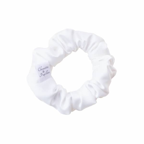 chouchou satin blanc
