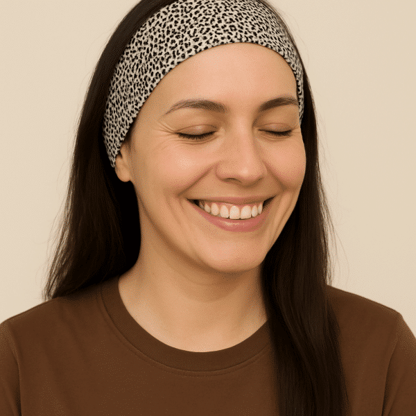 Bandeau cheveux jersey plat femme leopard