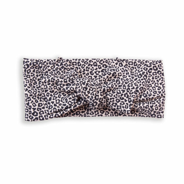 bandeau bebe fille jersey leopard noir beige