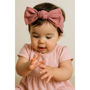 Bandeau bébé jersey vieux rose foncé