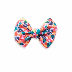 Barrette nœud fille motifs feuilles