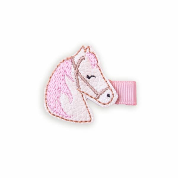 Barrette anti glisse cheval brodé