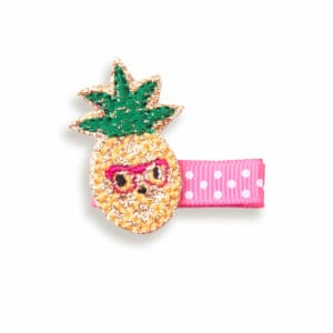 Barrette bébé fille ananas paillettes or