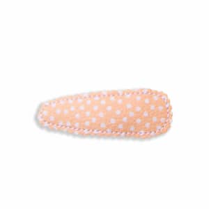 Barrette anti-glisse clic-clac – Simili cuir abricot à pois blancs