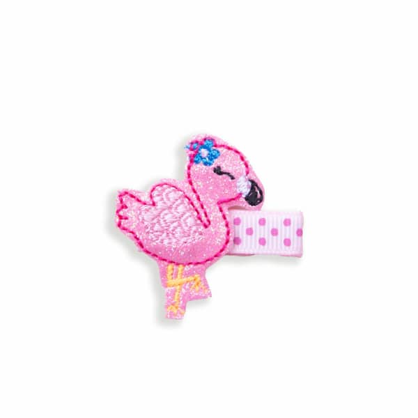 barrette fille flamant rose bebe