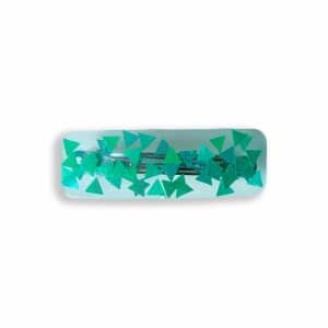 Barrette Résine Clip Anti-Glisse 6 cm – Triangle Vert Holographique