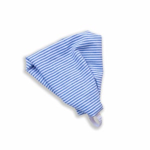 Bandeau fichu rayé blanc et bleu – réglable enfant & adulte