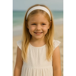Bandeau blanc femme et enfant – jersey extensible réglable