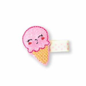 Barrette Enfant Anti-Glisse Glace Rose Paillettes