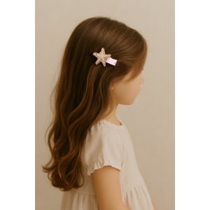 Barrette Enfant Étoile de Mer Or Paillettes Anti-Glisse