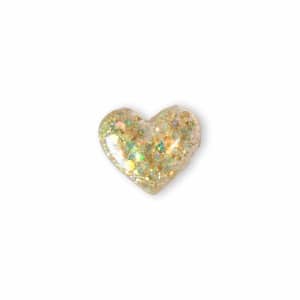 Broche Cœur Or Paillettes Holographiques
