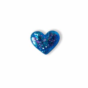 Broche Cœur Bleu Paillettes