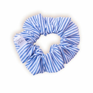 Chouchou Classique Femme Rayé Blanc et Bleu
