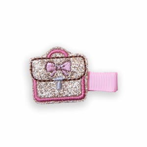 Barrette enfant cartable vintage – Brodée et anti-glisse