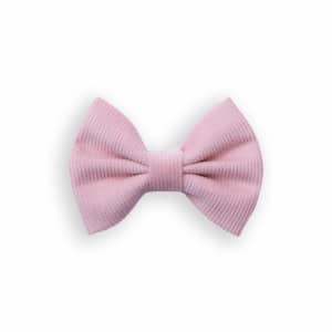 Barrette nœud velours rose poudré – Anti-glisse fille
