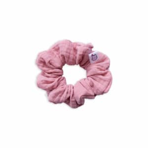 Mini chouchou gaze de coton vieux rose