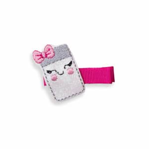 Barrette cheveux fille – Gomme brodée pailletée anti-glisse