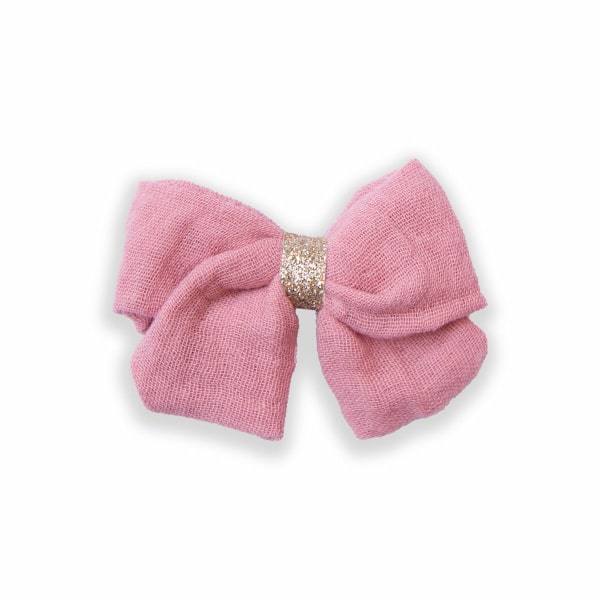 barrette-noeud-double-gaze-vieux-rose-fille-et-or
