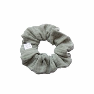Mini chouchou gaze de coton olive – Cheveux fins ou couettes