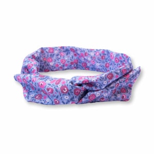 Bandeau flexible enfant – Tissu bleu fleuri