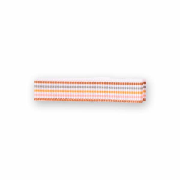 Barrette pince anti-glisse recouverte de ruban gros-grain à rayures vert, marron et beige, idéale cheveux fins