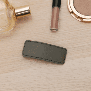 Barrette clic-clac cheveux – Rectangle en simili cuir