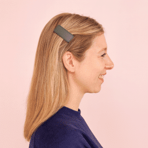 Barrette clic-clac cheveux – Rectangle en simili cuir