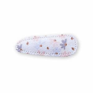 Barrette clic-clac enfant anti-glisse – Fleurs d’antan en simili cuir