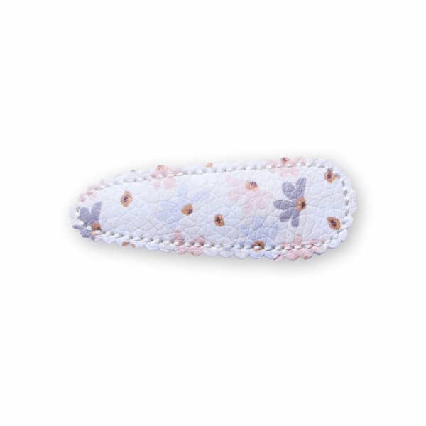 Barrette clic-clac enfant anti-glisse en tissu Fleurs d’antan, élégante et poétique, idéale cheveux fins