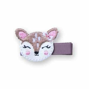 Barrette fille anti-glisse – Petit faon brodé