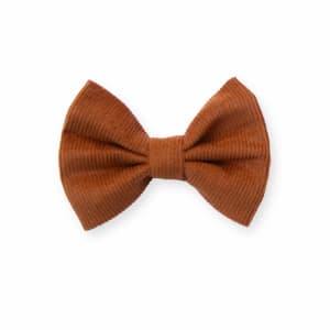 Barrette nœud velours – Caramel (anti-glisse)