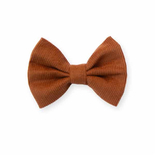 Barrette nœud velours Caramel, anti-glisse, idéale cheveux fins, automne-hiver