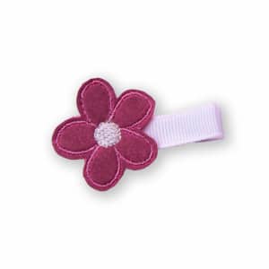 Barrette petite fille – Fleur d’automne brodée