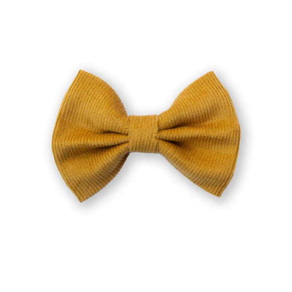 Barrette nœud velours Moutarde anti-glisse | Barrette nœud velours Moutarde, anti-glisse, idéale cheveux fins, automne-hiver
