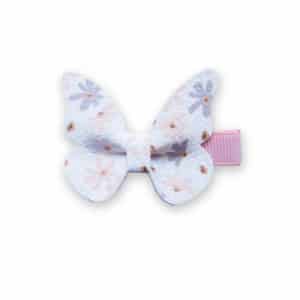 Barrette papillon petite fille – Motif Fleurs d’antan
