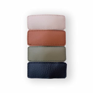 Barrette clic-clac cheveux – Rectangle en simili cuir