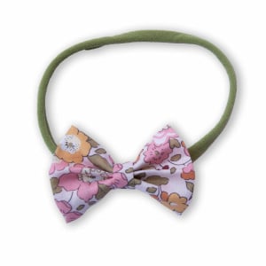 Bandeau bébé fille – Nœud papillon Betsy Automne (nylon vert kaki)
