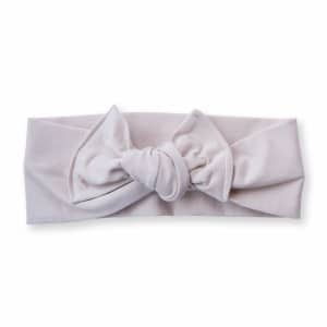 Bandeau bébé fille – Jersey beige réglable avec nœud